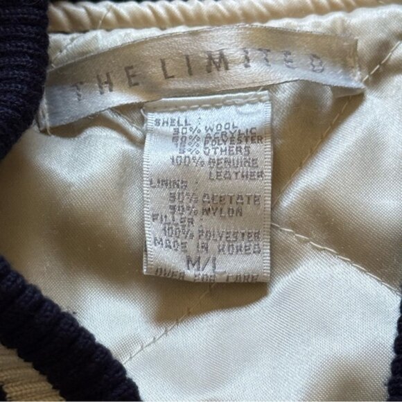 Vintage The Limited Unisex Varsity Jacket Leather Size M/L International Style - Picture 12 of 15